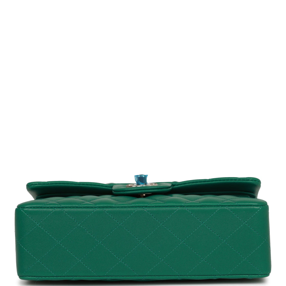 Chanel bag Small Classic Double Flap Bag Green Lambskin Light Gold Hardware