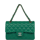 Chanel bag Small Classic Double Flap Bag Green Lambskin Light Gold Hardware