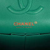 Chanel bag Small Classic Double Flap Bag Green Lambskin Light Gold Hardware