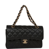 Chanel Small Classic Double Flap Bag Black Caviar Gold Hardware