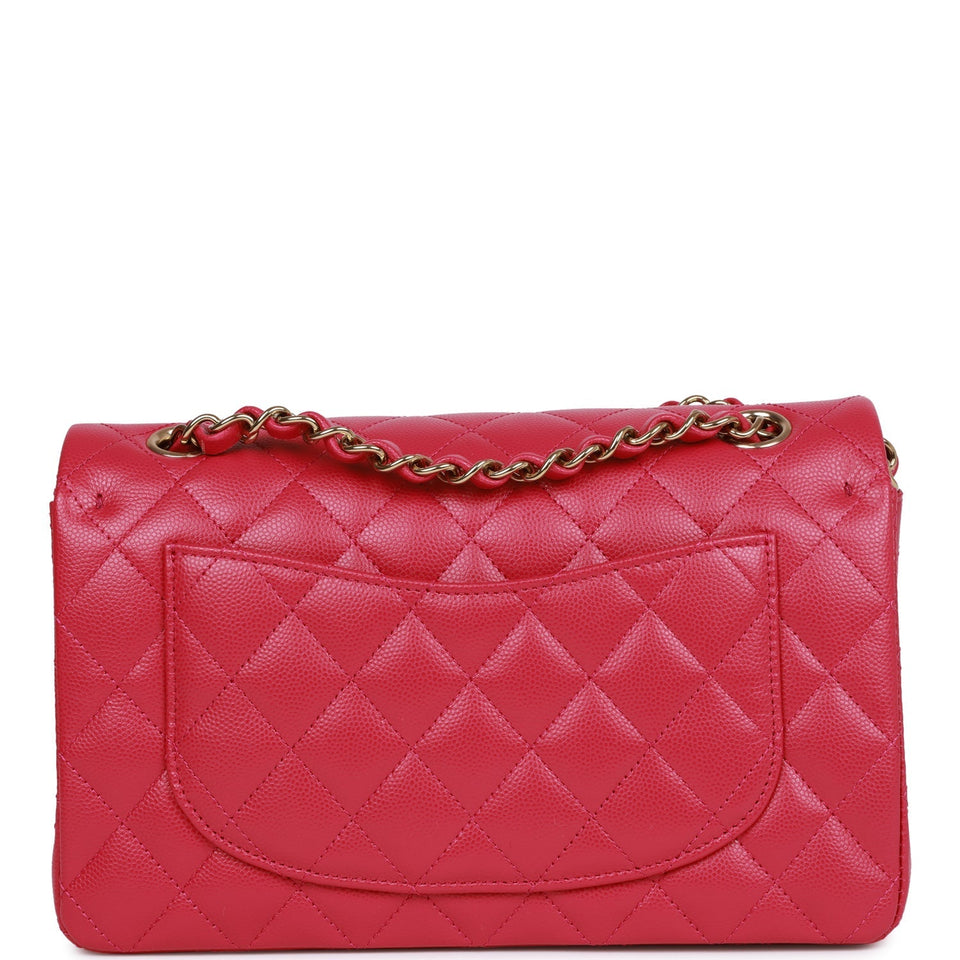 Chanel bag Small Classic Double Flap Fuchsia Caviar Light Gold Hardware