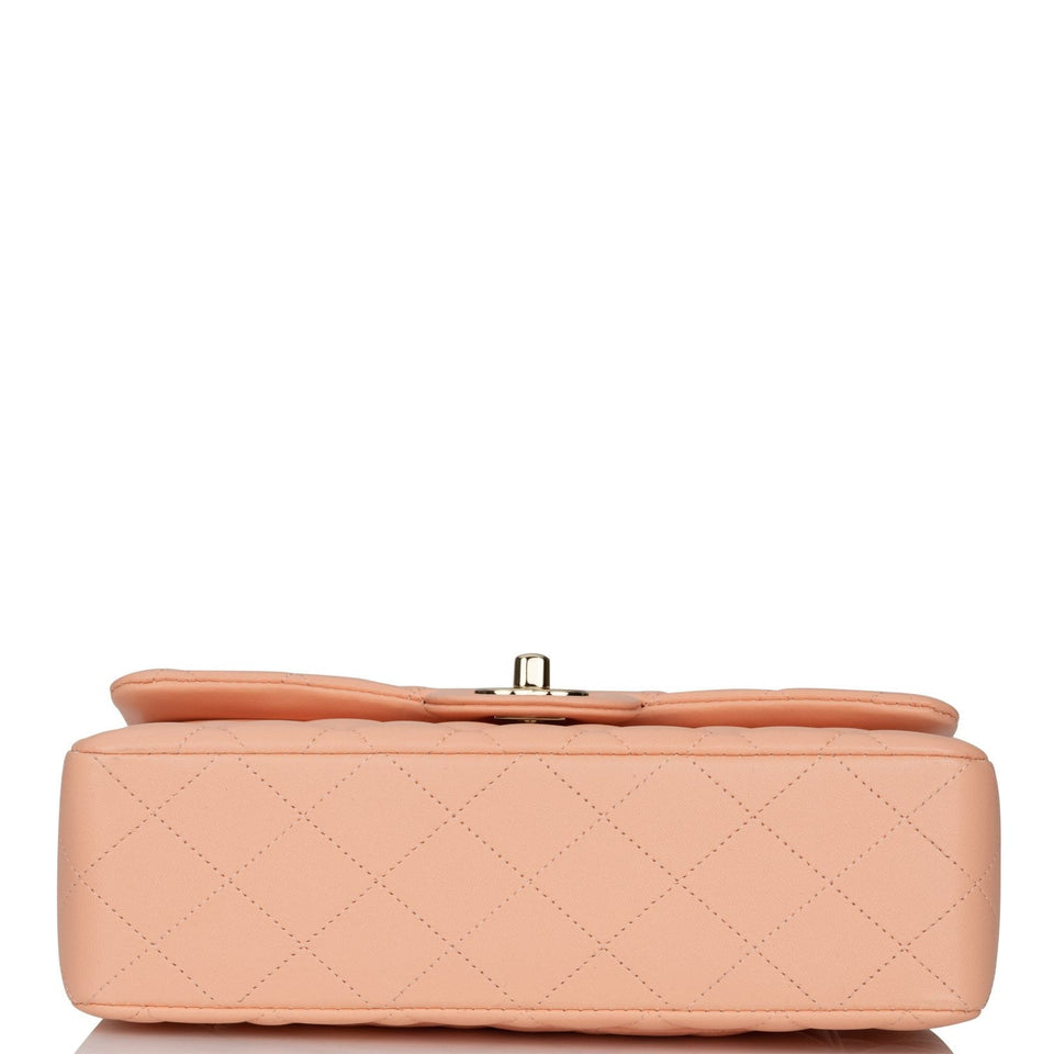 Chanel bag Small Classic Double Flap Peach Lambskin Light Gold Hardware