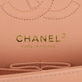 Chanel bag Small Classic Double Flap Peach Lambskin Light Gold Hardware