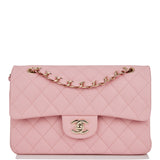 Chanel Small Classic Double Flap Pink Caviar Light Gold Hardware