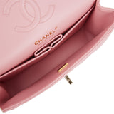 Chanel Small Classic Double Flap Pink Caviar Light Gold Hardware