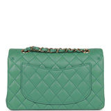 Chanel bagSmall Classic Double Flap Bag Green Lambskin Light Gold Hardware