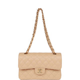 Chanel Small Classic Double Flap Bag Beige Caviar Gold Hardware
