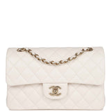 Chanel bag Small Classic Double Flap Bag White Caviar Light Gold Hardware
