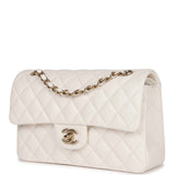 Chanel bag Small Classic Double Flap Bag White Caviar Light Gold Hardware