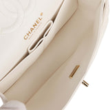 Chanel bag Small Classic Double Flap Bag White Caviar Light Gold Hardware