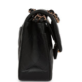Chanel a bag Small Classic Double Flap Bag Black Lambskin Rose Gold Hardware
