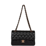 Chanel a bag Small Classic Double Flap Bag Black Lambskin Rose Gold Hardware
