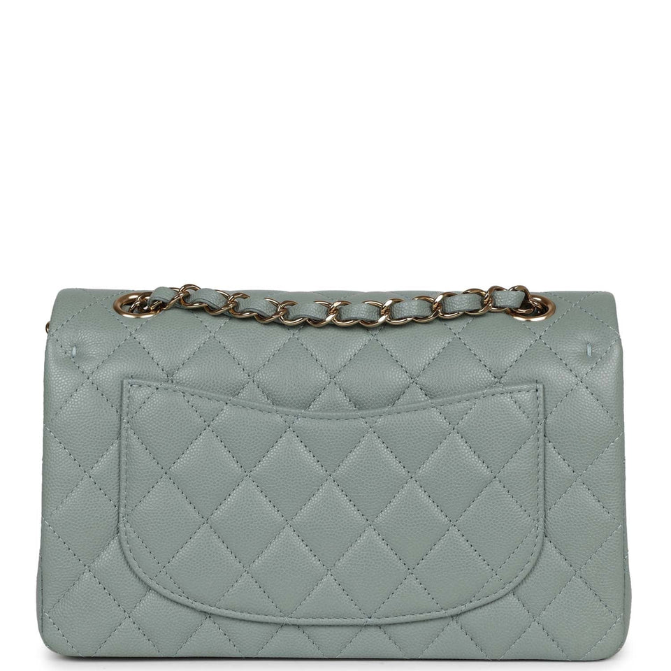 Chanel bag Small Classic Double Flap Bag Light Blue Caviar Light Gold Hardware