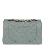 Chanel bag Small Classic Double Flap Bag Light Blue Caviar Light Gold Hardware