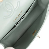 Chanel bag Small Classic Double Flap Bag Light Blue Caviar Light Gold Hardware