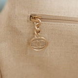 Chanel Small Deauville Shopping Bag Blue and Beige Boucle Light Gold Hardware