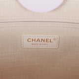 Chanel Small Deauville Shopping Bag Pink Boucle Light Gold Hardware