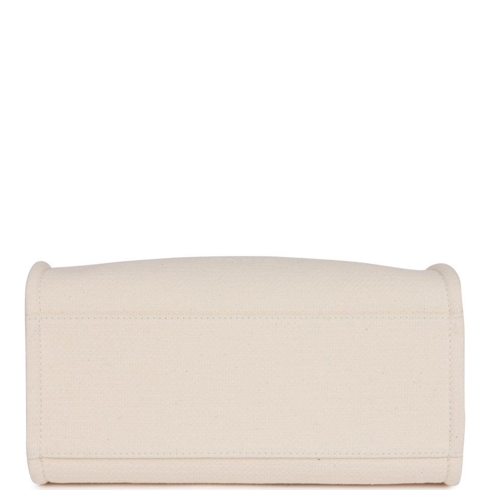 Chanel Small Deauville Shopping Bag White Boucle Light Gold Hardware