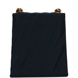 Vintage Chanel Mini Flap Bag Dark Blue Satin Gold Hardware