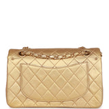 Vintage Chanel bag Small Classic Double Flap Bag Gold Metallic Lambskin Gold Hardware
