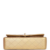 Vintage Chanel bag Small Classic Double Flap Bag Gold Metallic Lambskin Gold Hardware