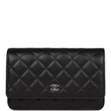 Chanel Wallet on Chain WOC Black Calfskin Silver Hardware