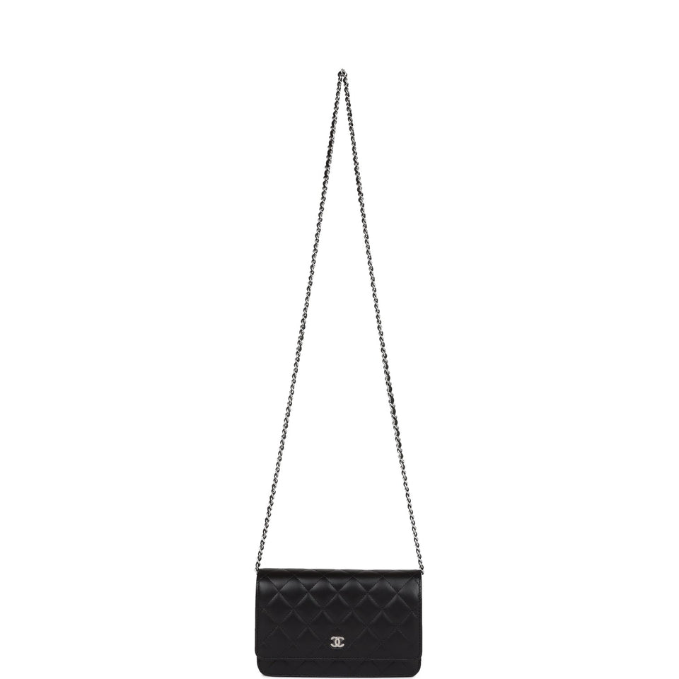 Chanel Wallet on Chain WOC Black Calfskin Silver Hardware