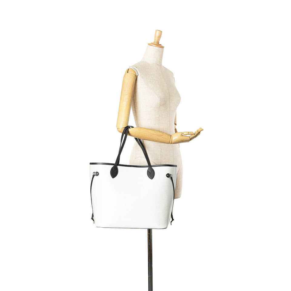 White Louis Vuitton Epi Bicolor Neverfull MM Tote Bag