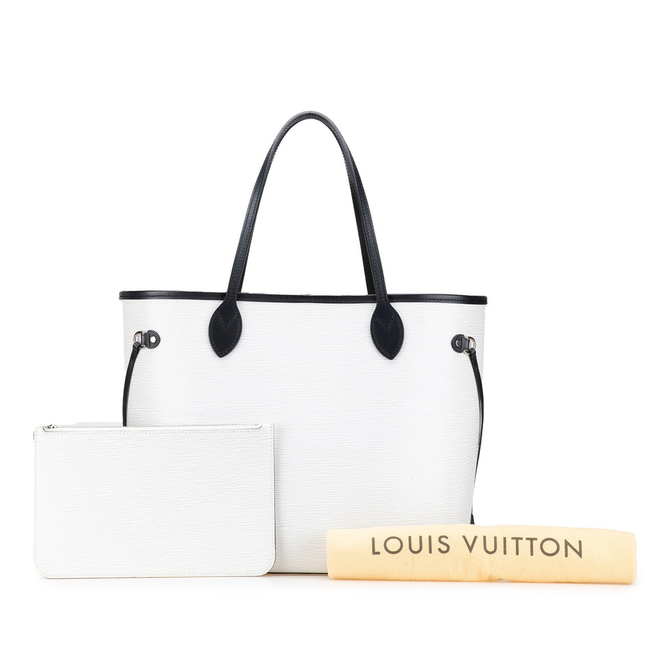 White Louis Vuitton Epi Bicolor Neverfull MM Tote Bag