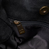 Black Chanel Wild Stitch CC Suede Leather Tote