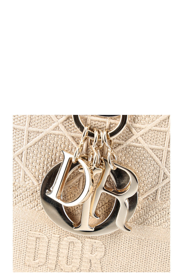 CHRISTIAN DIOR Medium Lady D-Lite Bag Cannage Beige