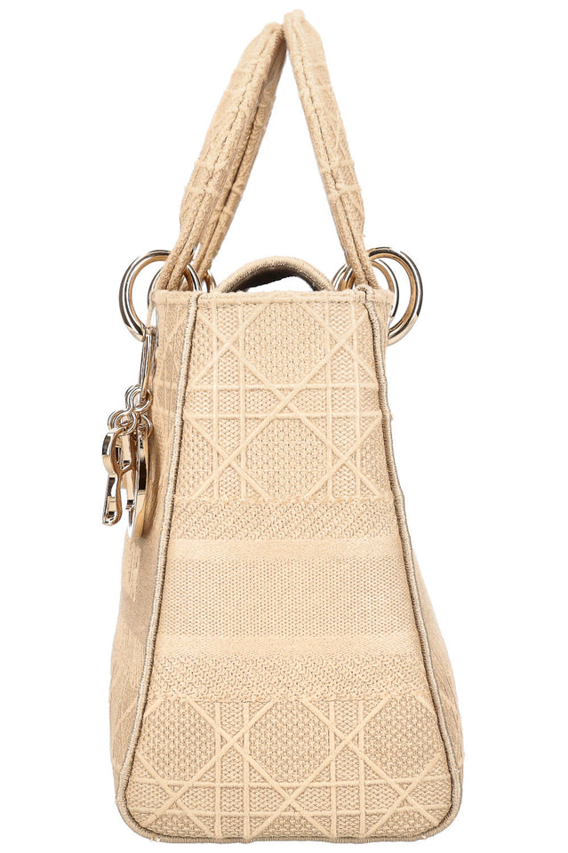 CHRISTIAN DIOR Medium Lady D-Lite Bag Cannage Beige