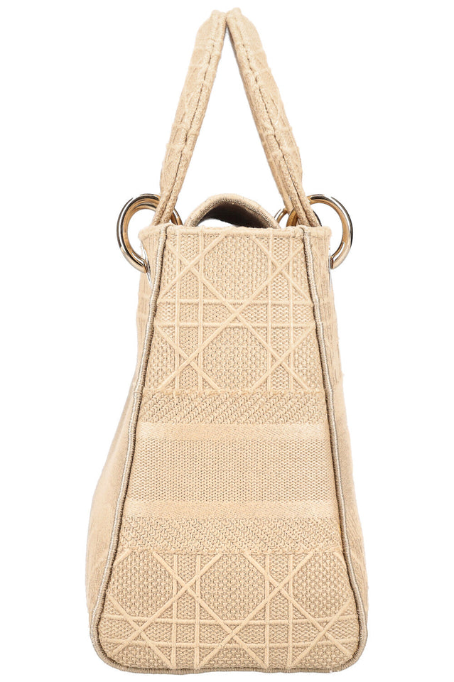 CHRISTIAN DIOR Medium Lady D-Lite Bag Cannage Beige