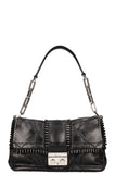 CHRISTIAN DIOR New Lock Ruffle Flap Bag Black
