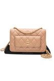 CHANEL Beige Caviar Quilted Pocket Clutch Wallet On Chain WOC
