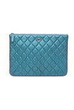 CHANEL Lambskin Quilted Iridescent O Case Clutch
