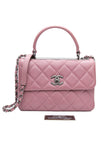 CHANEL Mauve Pink Lambskin Quilted Trendy CC Top Handle Flap Crossbody Bag