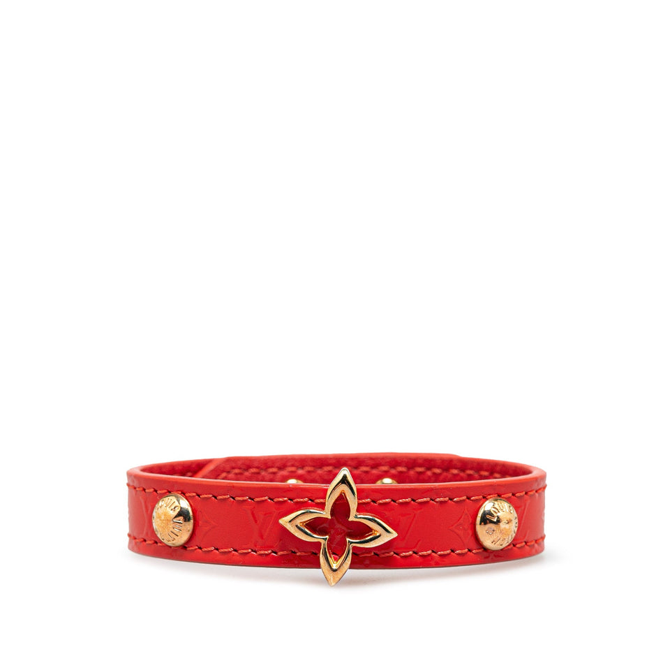 Red Louis Vuitton Monogram Blooming Wrap Bracelet