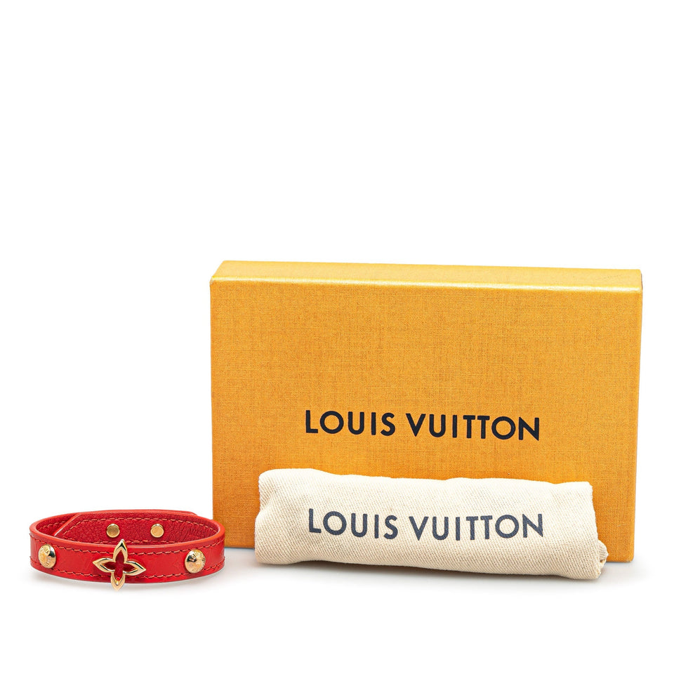 Red Louis Vuitton Monogram Blooming Wrap Bracelet