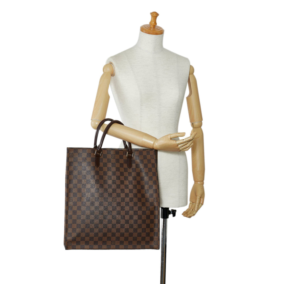 LOUIS VUITTON Damier Ebene Sac Plat Tote Bag