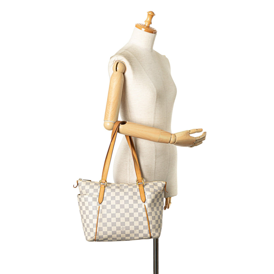 White Louis Vuitton Damier Azur Totally PM Tote Bag