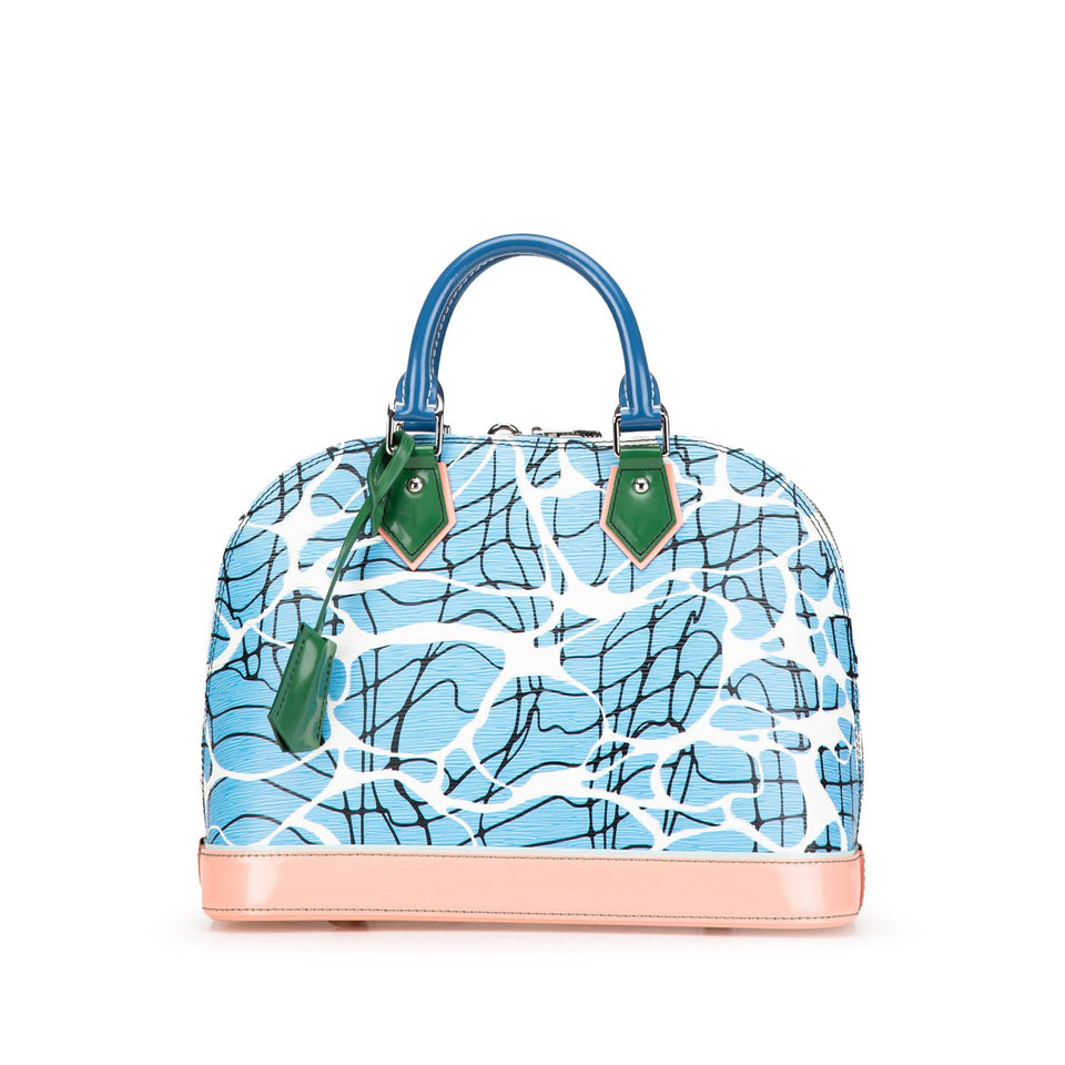 Blue Louis Vuitton Epi Aqua Alma PM Handbag