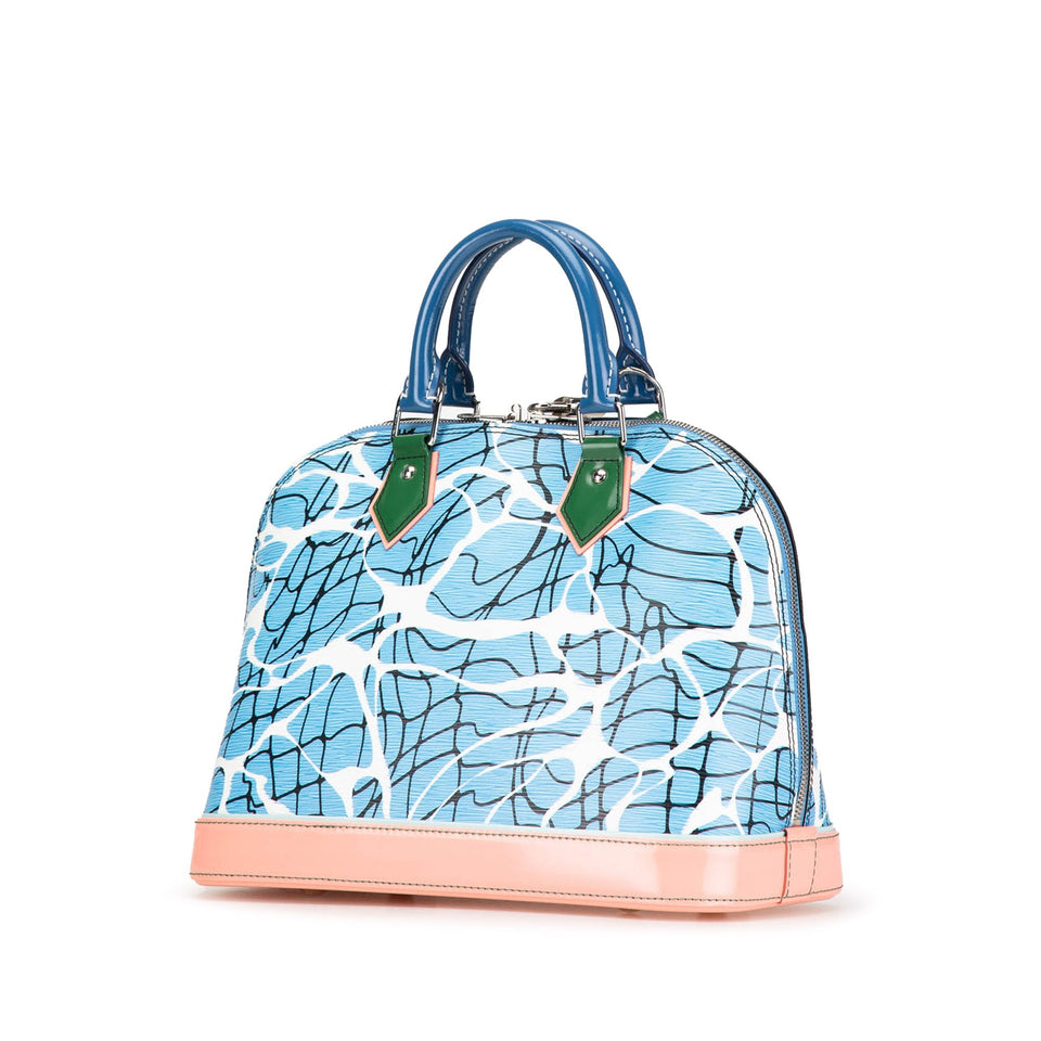Blue Louis Vuitton Epi Aqua Alma PM Handbag