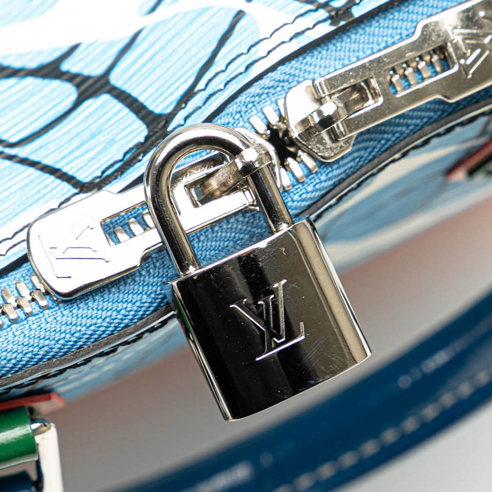 Blue Louis Vuitton Epi Aqua Alma PM Handbag