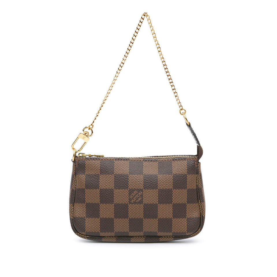 Brown Louis Vuitton Damier Ebene Mini Pochette Accessoires Handbag