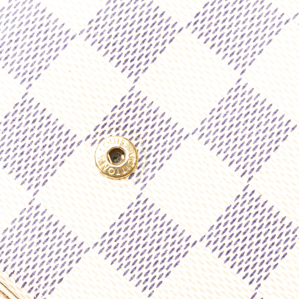 White Louis Vuitton Damier Azur Pochette Felicie Crossbody Bag