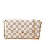 White Louis Vuitton Damier Azur Pochette Felicie Crossbody Bag