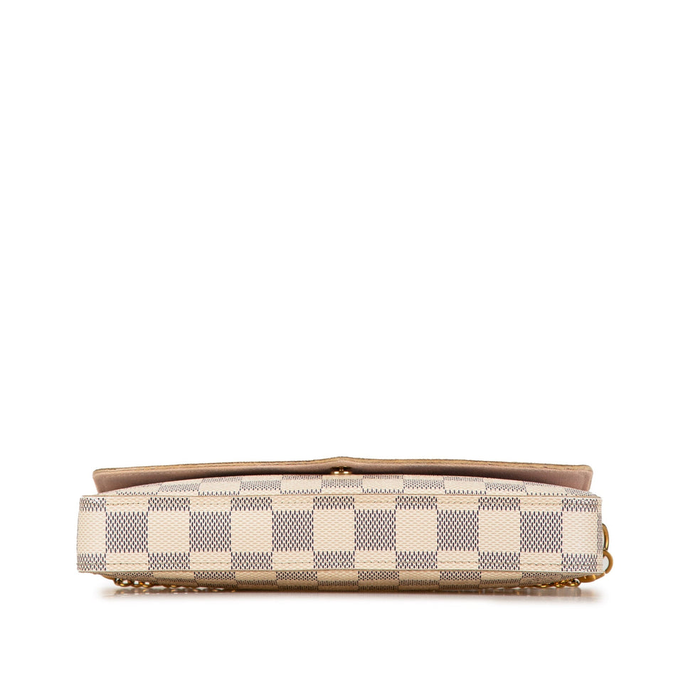 White Louis Vuitton Damier Azur Pochette Felicie Crossbody Bag