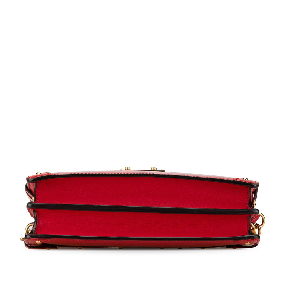Red Louis Vuitton Monogram Vernis Trunk Clutch Crossbody Bag