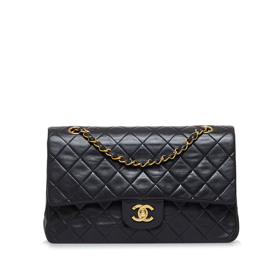 Chanel Classic Double Flap Medium Black Lambskin Gold